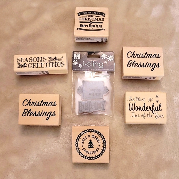 Stamps, rubber craft stamps, Christmas stamps, happy birthday stamps - Picture 1 of 16